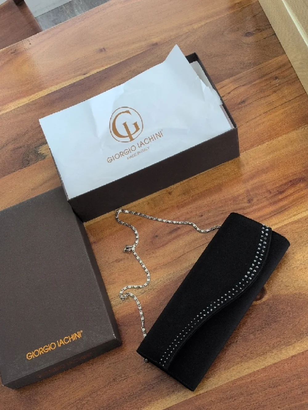 🆕 Swarowski Crystal Black Chain-Shoulder Evening Clutch